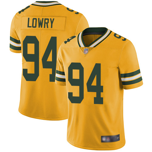 Green Bay Packers Limited Gold Men #94 Lowry Dean Jersey Nike NFL Rush Vapor Untouchable